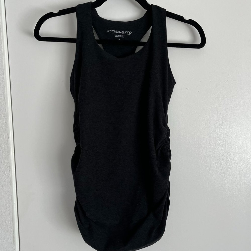 Beyond Yoga Maternity Spacedye Charcoal Gray Tank
